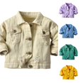 thumbnail image 1 of LIUYUNNN Toddler Boys Girls Windproof Solid Denim Coat Jacket Kids Warm Outerwear Jacket Kids Fall Jackets Girls, Size 3-4 Years, 1 of 4
