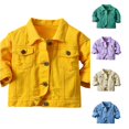 thumbnail image 1 of LIUYUNNN Toddler Boys Girls Windproof Solid Denim Coat Jacket Kids Warm Outerwear Jacket Kids Fall Jackets Girls, Size 9-12 Months, 1 of 4