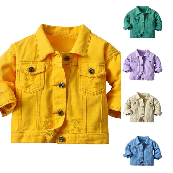 LIUYUNNN Toddler Boys Girls Windproof Solid Denim Coat Jacket Kids Warm Outerwear Jacket Kids Fall Jackets Girls, Size 9-12 Months