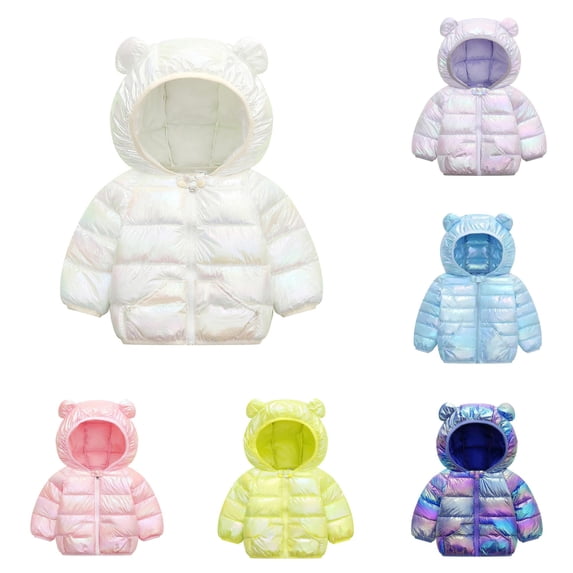 LIUYUNNN Toddler Boys Girls Winter Coat Hooded Jacket Wear Windproof Zipper Warm Outwear 4t Kids Coat, Size 2-3 Years
