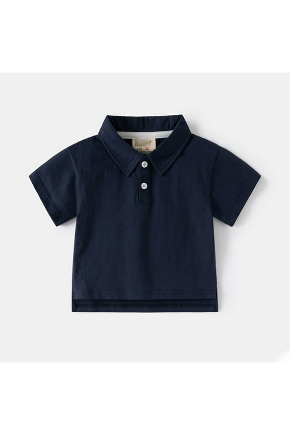 Toddler Boys' Polo Shirts Short Sleeve Boys Navy Button up Shirt Boys School Uniform Shirts Classic 2-3 Years Boys Size ShirtsBoys Girls Four Seasons Outfits