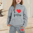 thumbnail image 1 of LIUYUNNN Toddler Kids Sweatsuit Set for Girls 2PC Long Sleeve Letter Grey Pullover Hoodie Sweatshirt Jogger Set Warm Fall Winter Clothes 2-3 Years Boy Clothes Boys Girls Fall and Winter Outfits, 1 of 3