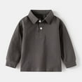 thumbnail image 1 of LIUYUNNN Toddler Polo Shirt Boys Long Sleeve Boys Gray Button up Shirt School Uniform Casual Collared Shirt 2-3 Years ShirtsBoys Girls Four Seasons Outfits, 1 of 2