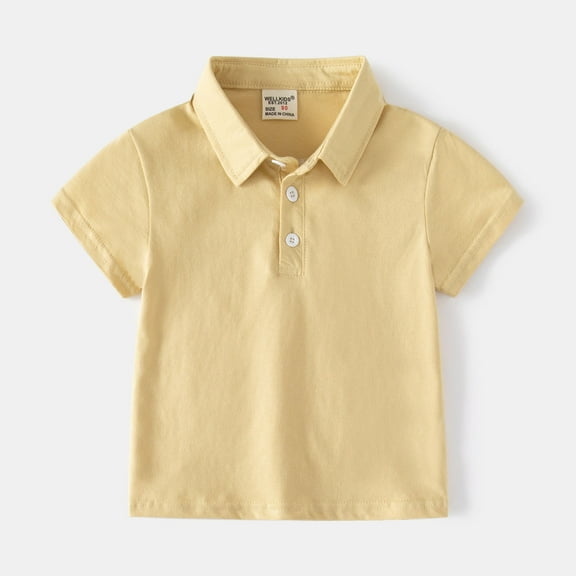 LIUYUNNN Toddler Polo Shirt Boys Short Sleeve Boys Beige Button up Shirt School Uniforms Casual 2-3 Years Boys ClothesBoys Girls Four Seasons Outfits