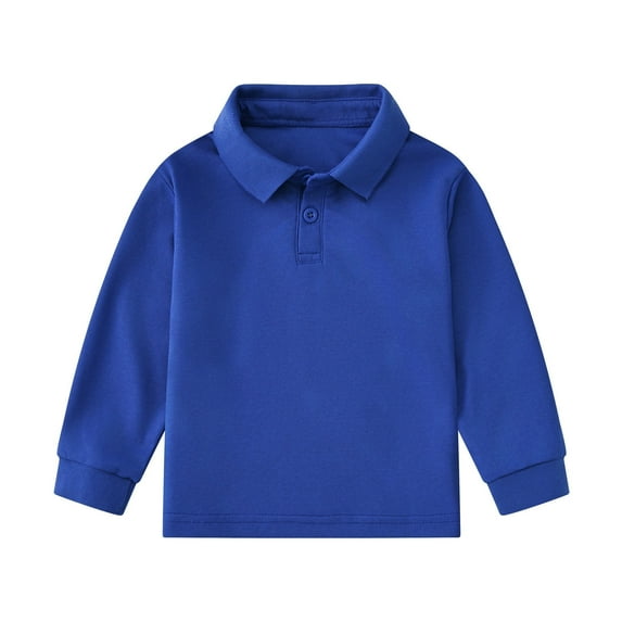 LIUYUNNN Toddler Polo Shirts for Boys Long Sleeve Boy Blue Button down Shirt Boys Uniform Shirts Casual 1-2 Years ShirtsBoys Girls Four Seasons Outfits