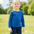 thumbnail image 1 of LIUYUNNN Toddler Shirts for Girls Blue Pullover Long Sleeve Shirt Crewneck Tee Cotton Casual Kids Sweatshirt Boys 1-2 Years Boys Girls Fall and Winter Outfits, 1 of 3