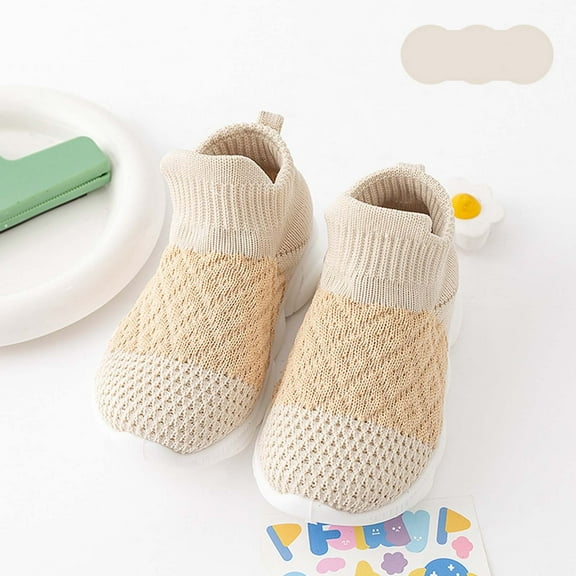 LIUYUNNN Toddler Solid Color Anti Skid Socks with Soft Rubber Soles Sneakers Soft Rubber for Boys Girls Walking baby booties 7 Boys Girls Four Seasons Outfits