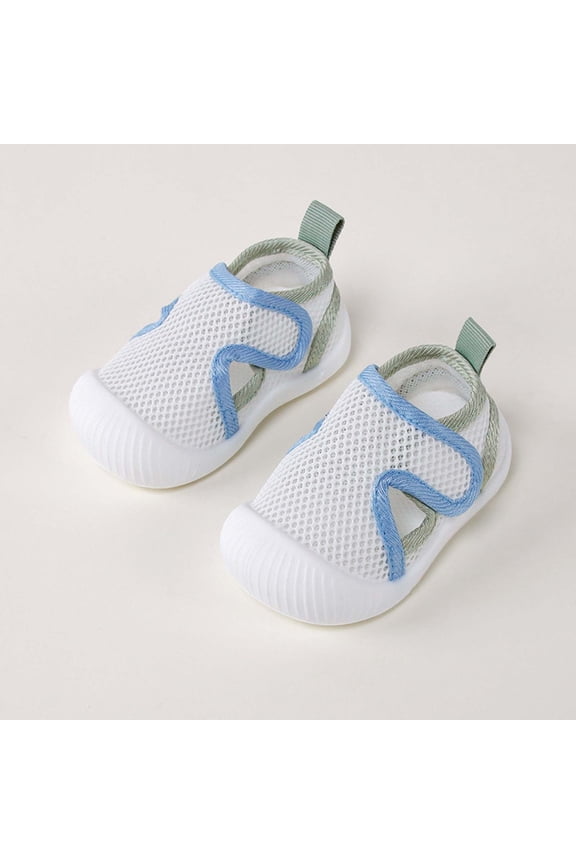 Toddler Solid Color First Walker Shoes with Grip Sneakers Breathable Slippers Boys baby walking shoes 11-15 Months Boys Girls Four Seasons Outfits