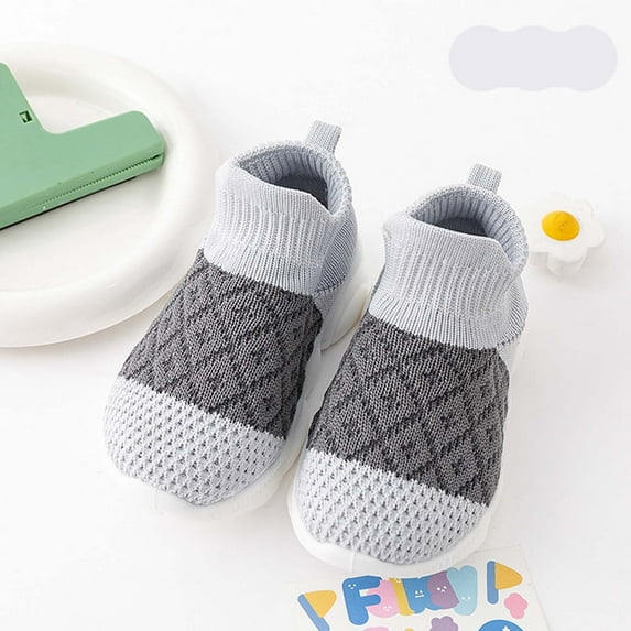 LIUYUNNN Toddler Solid Color First Walker Shoes with Grip Sneakers Rubber Sole for Boys Girls Walking baby shoes 10 Boys Girls Four Seasons Outfits