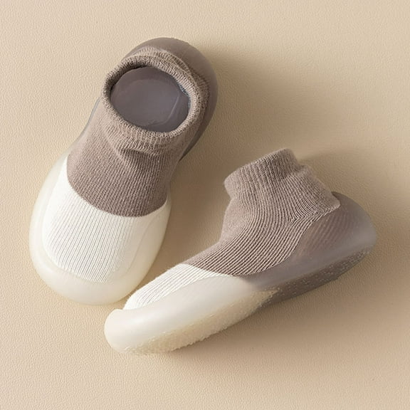 LIUYUNNN Toddler Solid Color Shoes with Grip Sneakers Soft Rubber Slipper for Boys Girls toddler slippers 15-18 Months Boys Girls Four Seasons Outfits