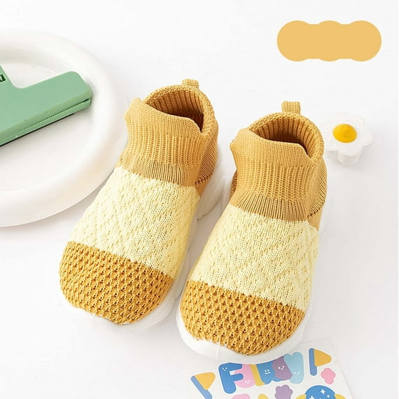 LIUYUNNN Toddler Solid Color Sock Shoes with Soft Rubber Soles Sneakers First Slippers Boys toddler on shoes 6 Boys Girls Four Seasons Outfits