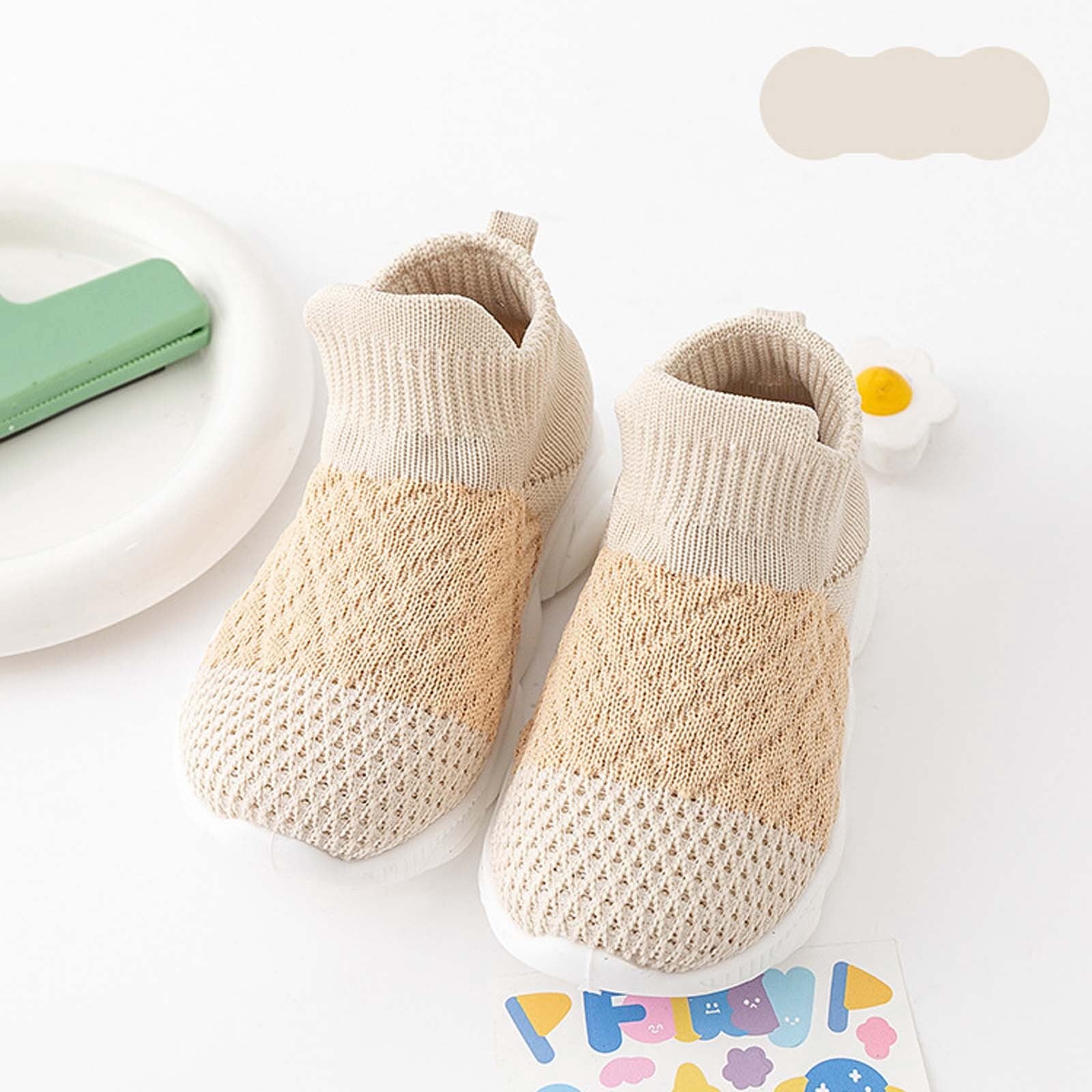 LIUYUNNN Toddler Solid Color Walking Shoes with Soft Rubber Soles ...