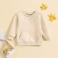 thumbnail image 1 of LIUYUNNN Toddler Sweatshirt Girls Long Sleeve Pullover Beige Sweatshirts Crewneck Loose Fit Pullover Tops Fall Clothes Clothes for Kids 18-24 Months Boys Girls Fall Outfits, 1 of 6