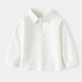 thumbnail image 1 of LIUYUNNN Toddler Youth Polo Shirts for Boys Long Sleeve White Button up Shirt Boys School Uniform Collared Shirts 18-24 Months Size Boys ClothesBoys Girls Four Seasons Outfits, 1 of 2