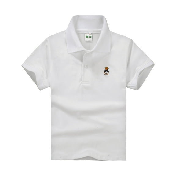 LIUYUNNN ToddlerStripes Polo Shirt Boys Short Sleeve White Button up Shirt Boys School Uniforms Boys Collared Shirts 18-24 Months Boys Size ShirtsBoys Girls Four Seasons Outfits