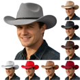 thumbnail image 1 of LIUYUNNN Western Hat Bands for Cowboy Hats Leather Adult Western Cowboy Hat Fedora For Stylish Outdoor, One Size, 1 of 4