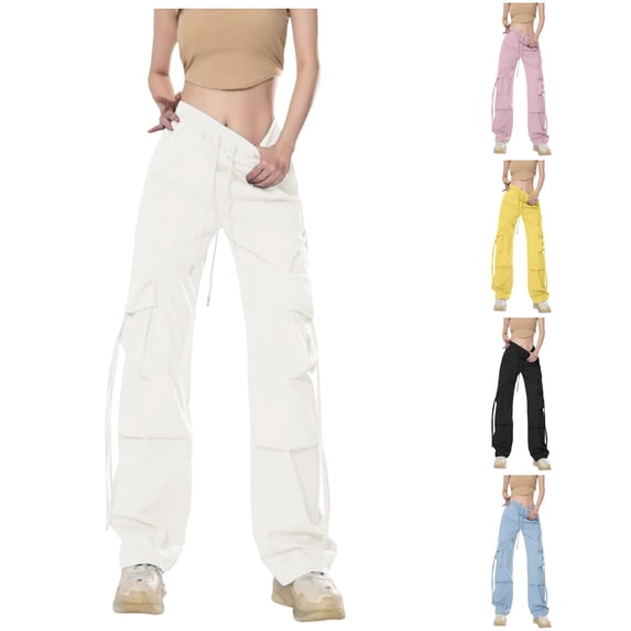 LIUYUNNN Women Casual Dress Pants for Work Women Fashion Overalls High Waisted Straight Leg Wide Leg Trousers Loose Casual Floor Length Trousers, Size M