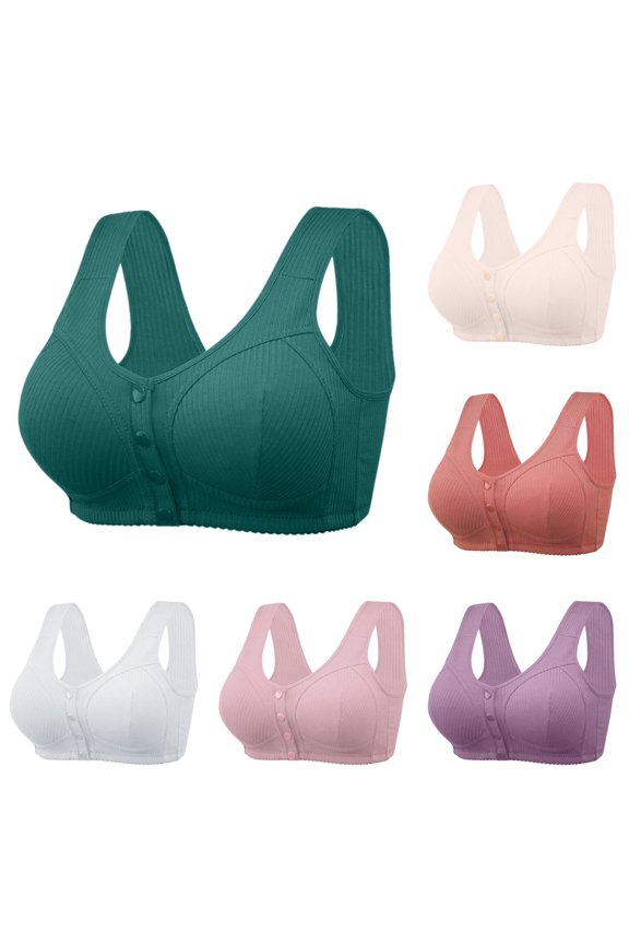 Women's Front Side Buckle Without Steel Ring Movement Seamless Gathering Adjustment Yoga Sleep Large Bra Maternity Strapless Bra, Size 48