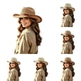 thumbnail image 1 of LIUYUNNN Woven Hats for Women Classic Cowboy Hat Western Headwear Outdoor Riding, One Size, 1 of 4