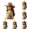 thumbnail image 1 of LIUYUNNN Woven Hats for Women Classic Cowboy Hat Western Headwear Outdoor Riding, One Size, 1 of 4
