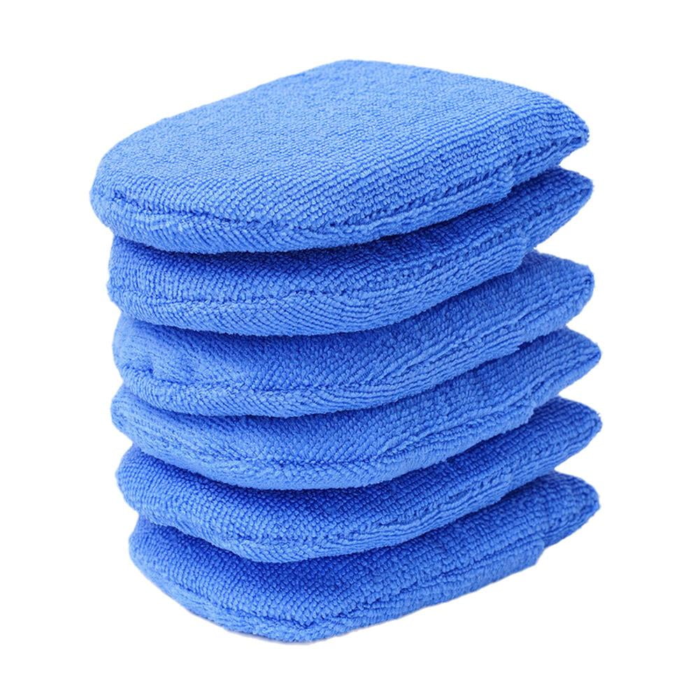 LIUZHIPENG 2/6 PCS Microfiber Wax Applicator Pads with Finger Pocket