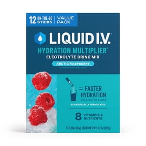 Liquid I.V. Arctic Raspberry Hydration Multiplier Powdered Electrolyte Drink Mix, 12 Count Packets