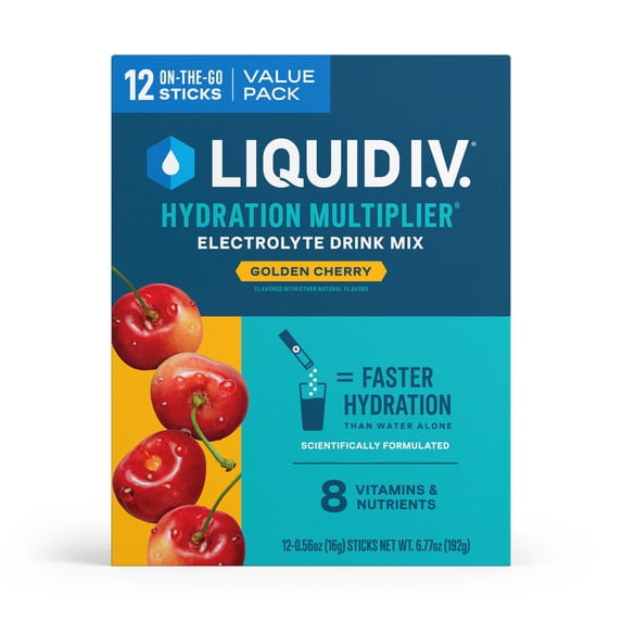 Liquid I.V.® Golden Cherry Hydration Multiplier® Powdered Electrolyte Drink Mix, 12 Count Packets