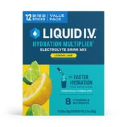 Liquid I.V. Lemon Lime Hydration Multiplier Powdered Electrolyte Drink Mix, 12 Count Packets