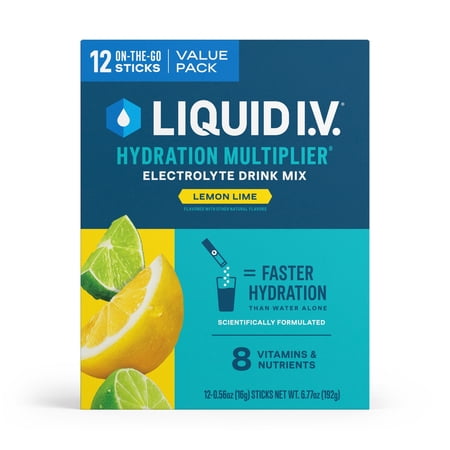 Liquid I.V.® Lemon Lime Hydration Multiplier® Powdered Electrolyte Drink Mix, 12 Count Packets