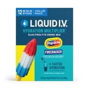 Liquid I.V.  Popsicle Firecracker Hydration Multiplier  Powdered Electrolyte Drink Mix, 12 Count Packets