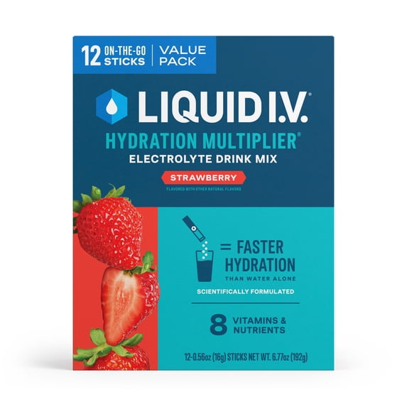 Liquid I.V.® Strawberry Hydration Multiplier® Powdered Electrolyte Drink Mix, 12 Count Packets