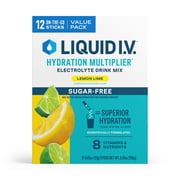 Liquid I.V. Lemon Lime Hydration Multiplier Sugar-Free Electrolyte Powder Drink Mix, 12 Count Packets