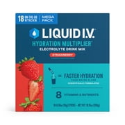 Liquid I.V.  Strawberry Hydration Multiplier  Powdered Electrolyte Drink Mix, 18 Count Packets