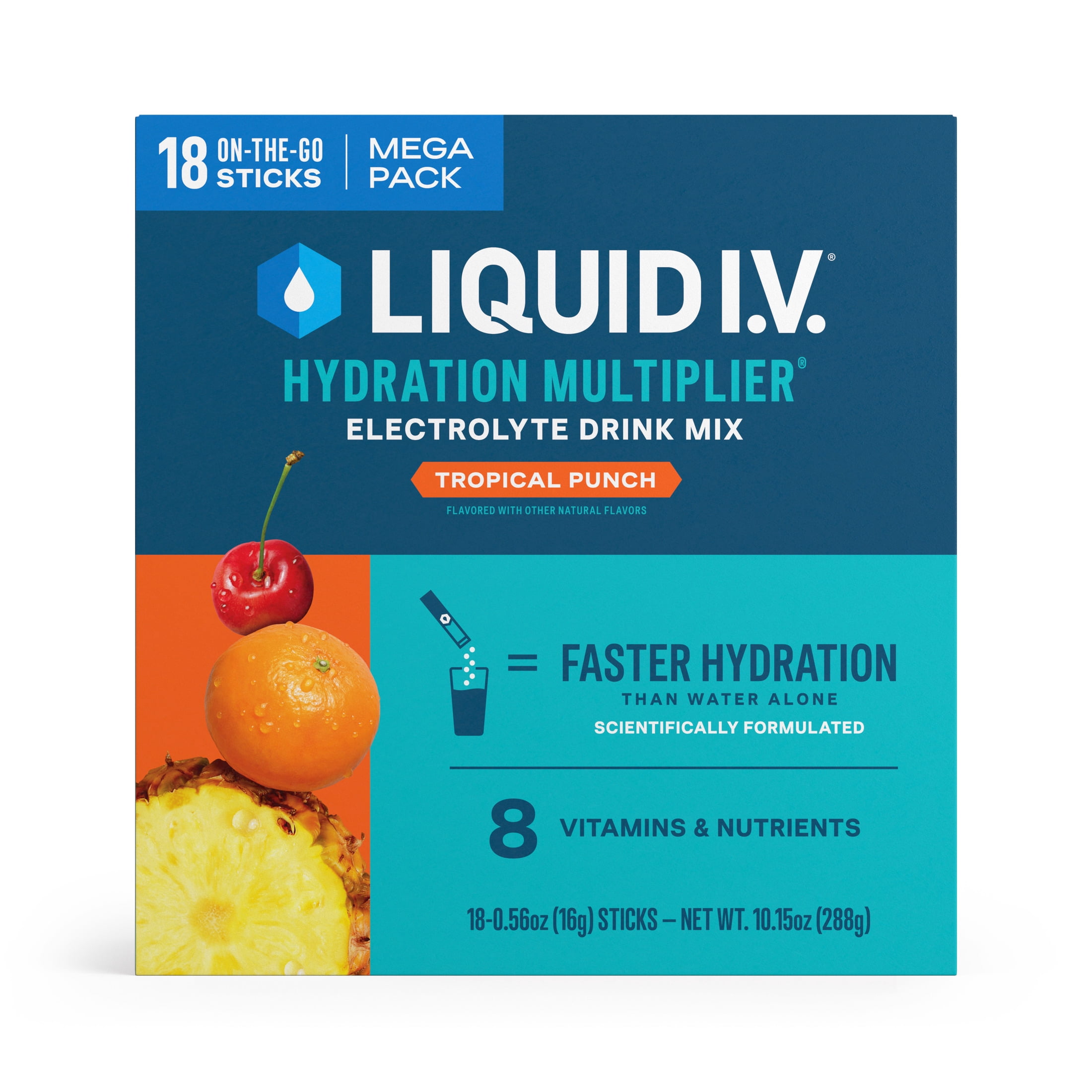 Liquid I.V.® Tropical Punch Hydration Multiplier® Powdered Electrolyte Drink Mix, 18 Count Packets