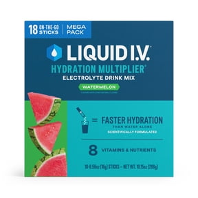 Liquid I.V. Watermelon Hydration Multiplier Powdered Electrolyte Drink Mix, 18 Count Packets