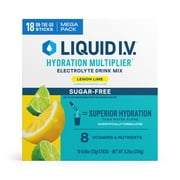 Liquid I.V.  Lemon Lime Hydration Multiplier  Sugar-Free Powdered Electrolyte Drink Mix, 18 Count Packets