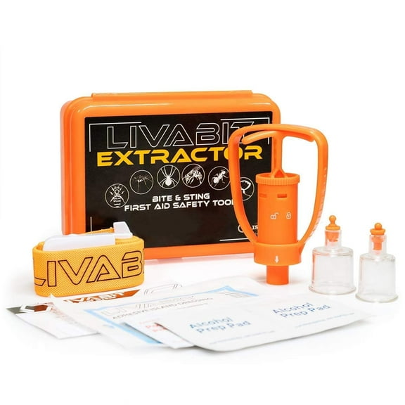 LIVABIT 2-Pack First Aid Safety Tool F.A.S.T. Kit Emergency Venom Extractor Snake Bite and Sting Suction Pump for Hiking, Camping, Backpacking, Insect Sting & Snake Bite Treatment