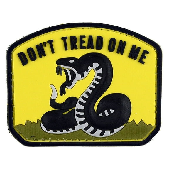 LIVABIT PVC Rubber 3D Patch MP-20 Tactical Airsoft Paintball Don't Tread On Me Snake Black Yellow