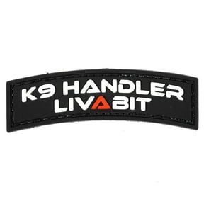 LIVABIT PVC Rubber 3D Morale Patch MP-33 Tactical Airsoft Paintball K9 Handler Canine Black