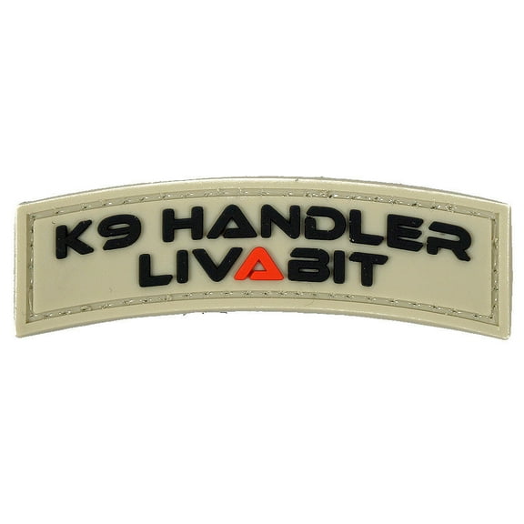 LIVABIT PVC Rubber 3D Morale Patch MP-34 Tactical Airsoft Paintball K9 Handler Canine Tan