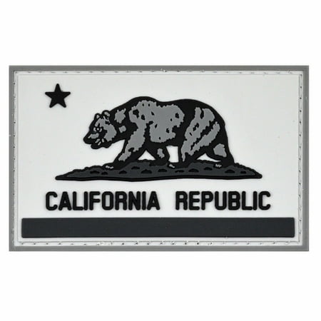 LIVABIT PVC Rubber 3D Morale Patch MP-55 Tactical Airsoft Paintball California State Flag Gray