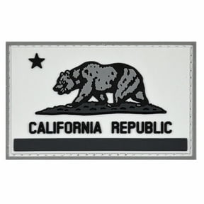LIVABIT PVC Rubber 3D Morale Patch MP-55 Tactical Airsoft Paintball California State Flag Gray