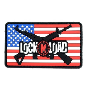 LIVABIT PVC Rubber 3D Patch MP-12 Tactical Airsoft Paintball US Flag Lock & Load