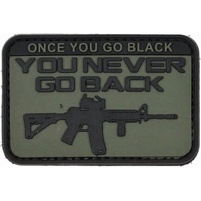 LIVABIT PVC Rubber 3D Patch MP-37 Tactical Airsoft Paintball Once You Go Black You Never Go Back OD Green