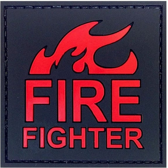 LIVABIT PVC Rubber 3D Patch MP-60 Tactical Airsoft Paintball Fire Black Red