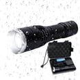 thumbnail image 1 of LIVABIT - Rechargeable Ultra Bright LED 800 LM Torch - Ultra Bright Flashlight Torch - High Lumen, Zoomable, 5 Modes, Water-Resistant - Perfect for Camping, Biking & Home Purposes, 1 of 8