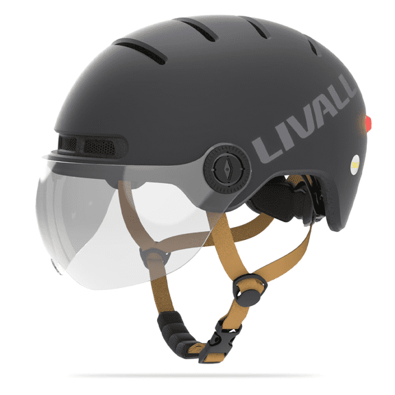 LIVALL L23 Smart Bike Helmet with Detachable Visor, Large 22.8-24.4 in Head Circumference, Black