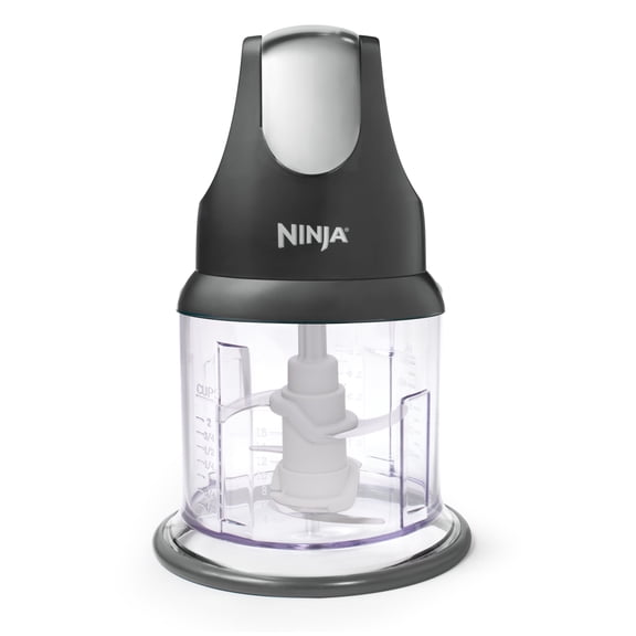 LIVARA Food Chopper 2-Cup, One-Touch Pulse, Splash Guard & Storage Lid, Compact Kitchen, NJ100 Gray