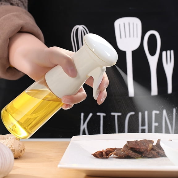 LIVARA  Oil Sprayer Mister Olive Oil Spritzer for Air Fryer Cooking Spray Bottle 200ml/6.8oz Kitchen Gadgets for BBQ Frying Salad Roasting (White)