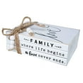 thumbnail image 1 of LIVDUCOT Wooden Decorative Books Stack for Coffee Table Faux Book Stack for Decoration Love Family Where Life Begins Modern Farmhouse Decor White Book Decor for Shelf 7X 5.5X 2.5', 1 of 3